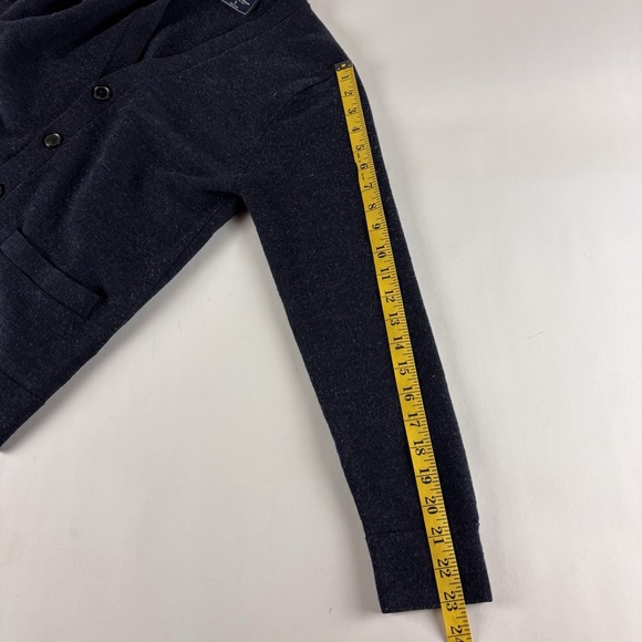 Abercrombie & Fitch Men's Small Buttoned Down Cardigan Merino Wool Sweater Blue - Picture 8 of 9